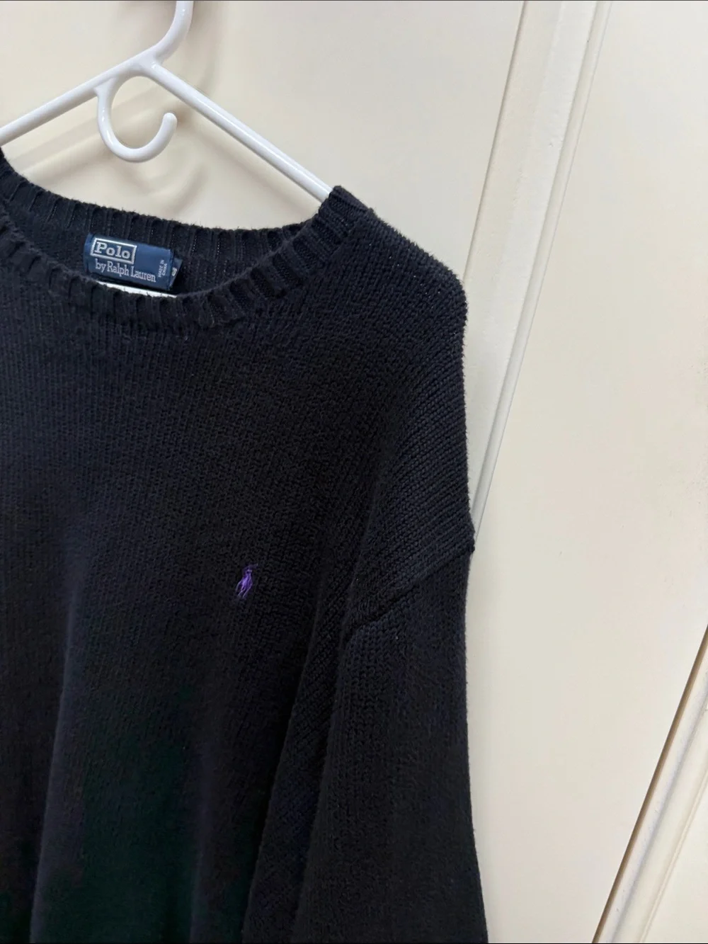 Polo by Ralph Lauren Navy Blue Crewneck Sweater with Purple Pony